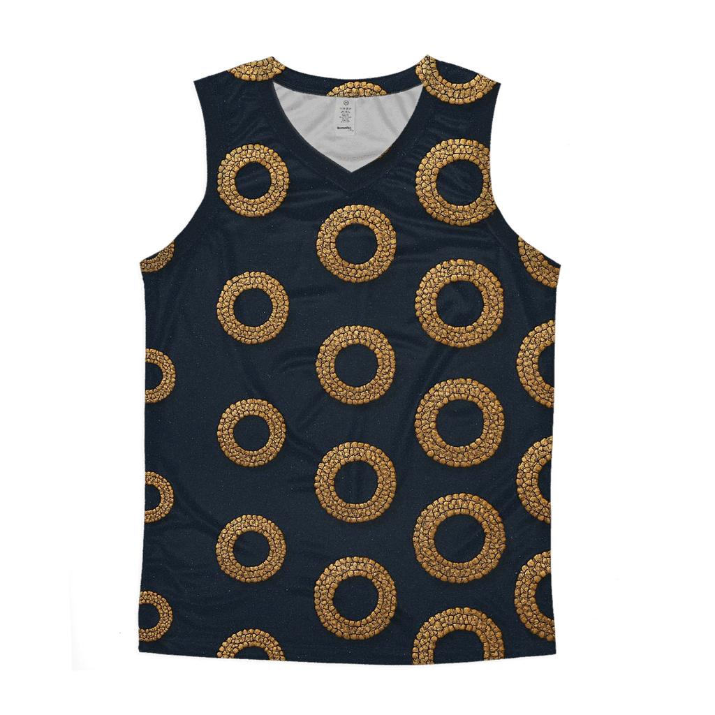 Sequin Halo Polka Cascade On Deep Navy trendy fitted tank tops