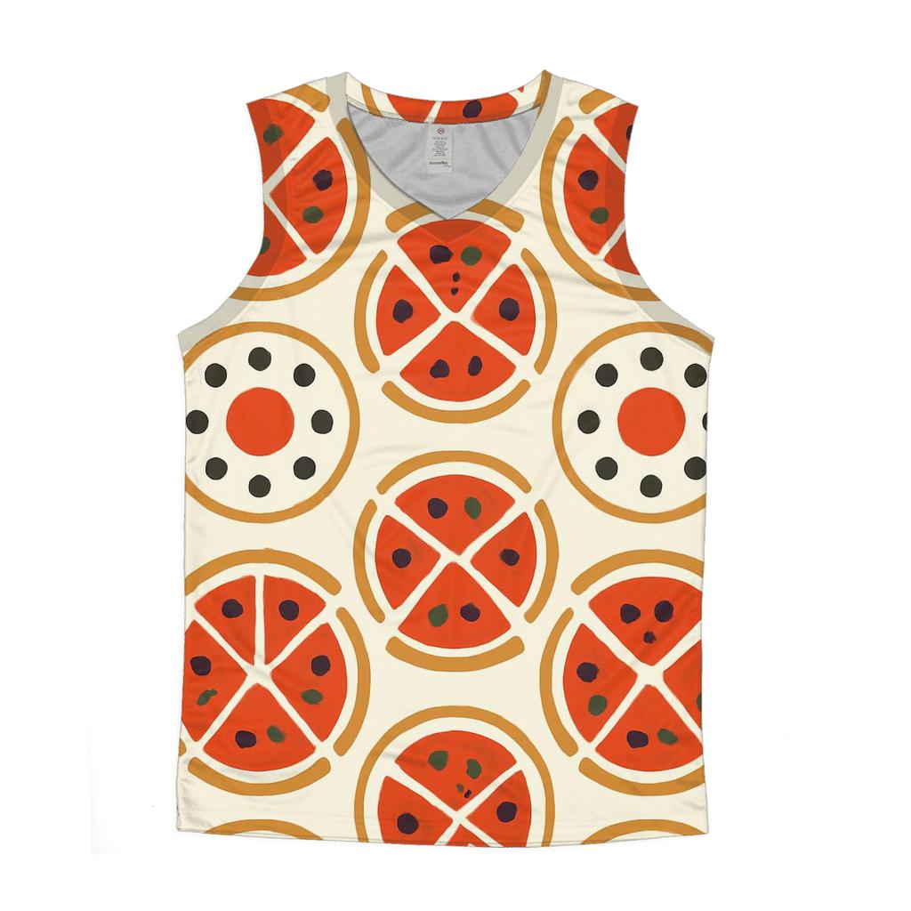 Minimal Slice Wheel And Pepperoni Orbit Grid custom tank tops