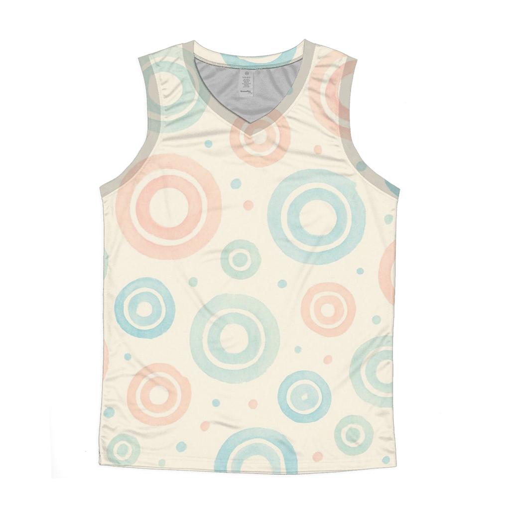 Pastel Half Drop Concentric Ring Dots On Warm Cream trendy fitted tank tops