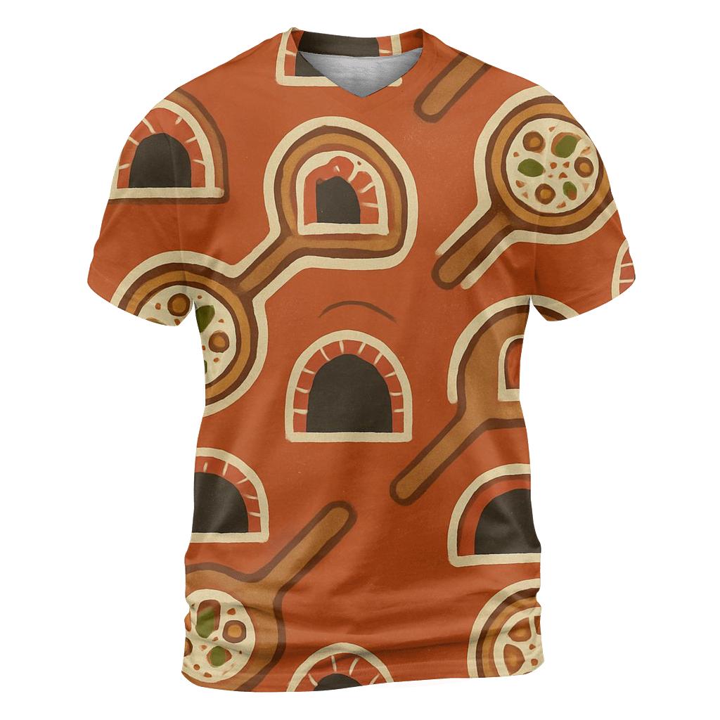 Brick Oven Glow Pizza Peel Lattice artistic all-over print tops
