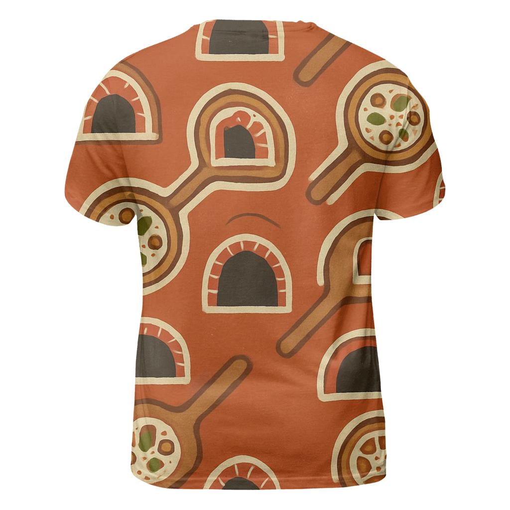 Brick Oven Glow Pizza Peel Lattice artistic all-over print tops