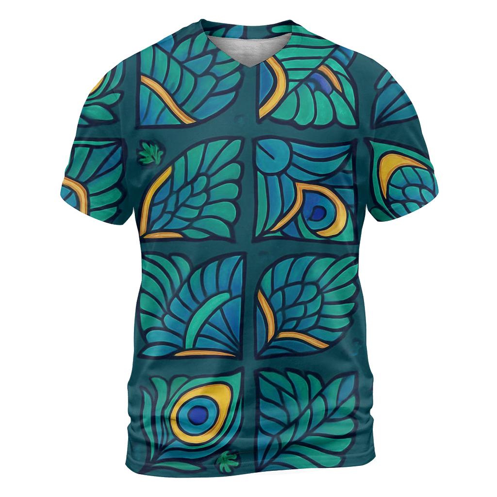 Iridescent Peacock Eye Pinwheel Tiles custom all-over print shirts