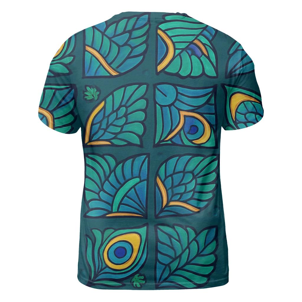 Iridescent Peacock Eye Pinwheel Tiles custom all-over print shirts