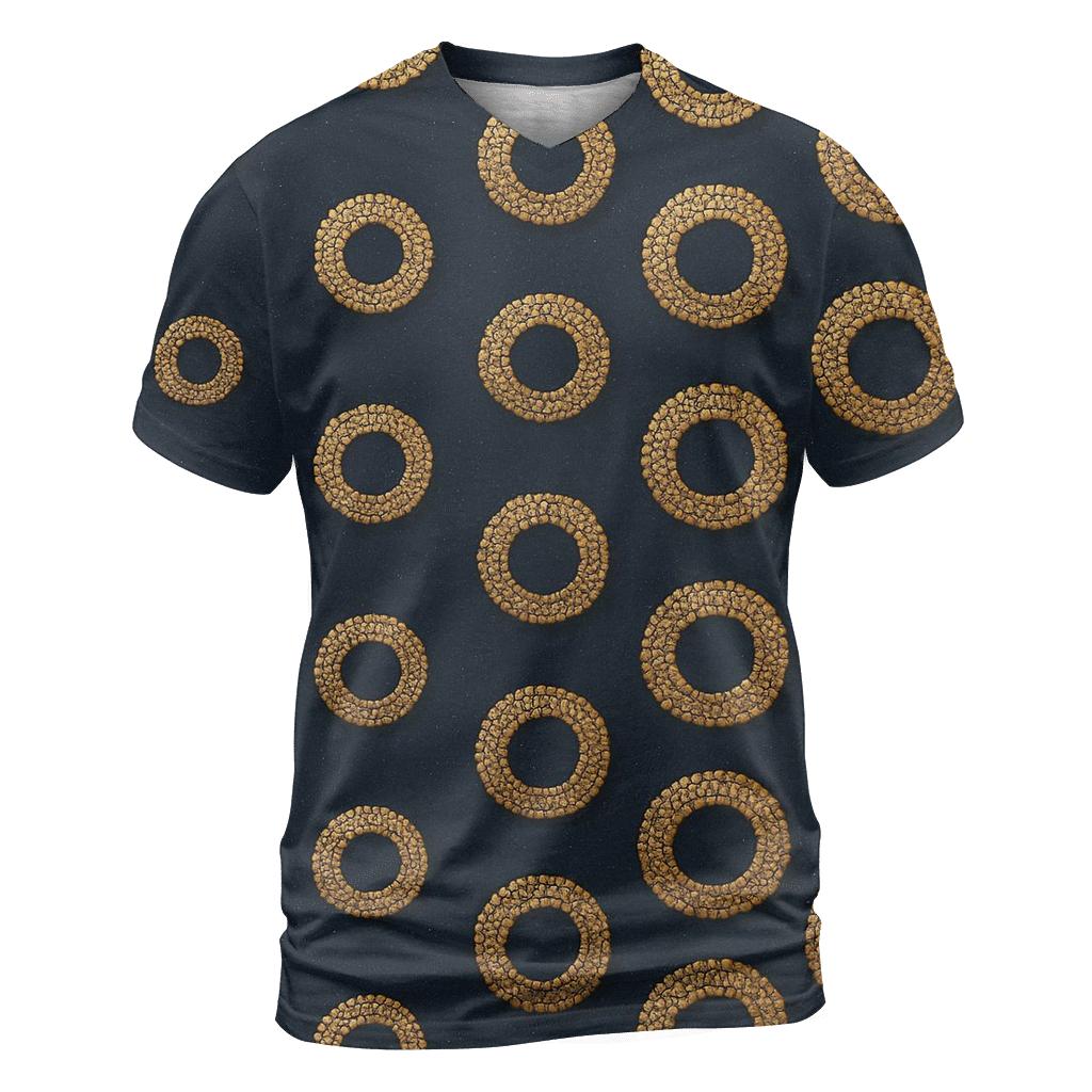 Sequin Halo Polka Cascade On Deep Navy artistic all-over print tops