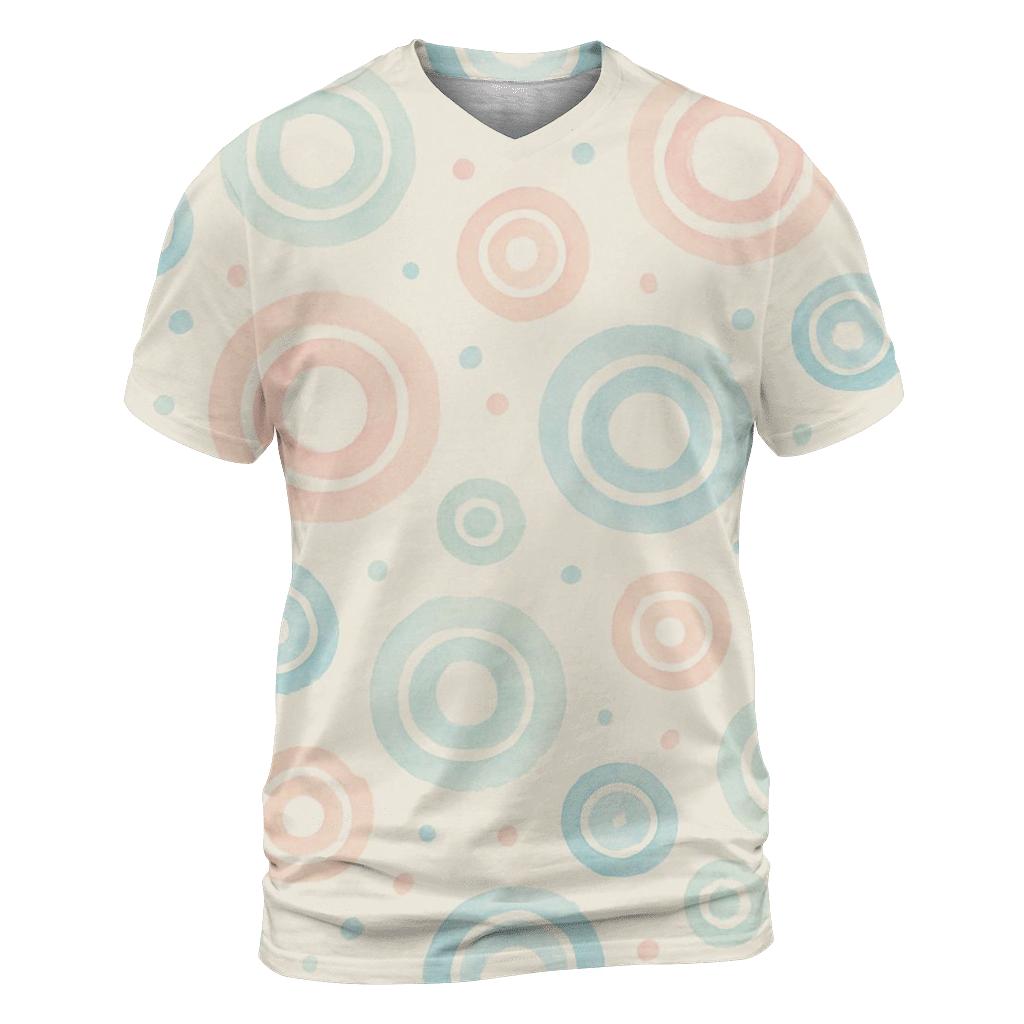 Pastel Half Drop Concentric Ring Dots On Warm Cream statement graphic shirts