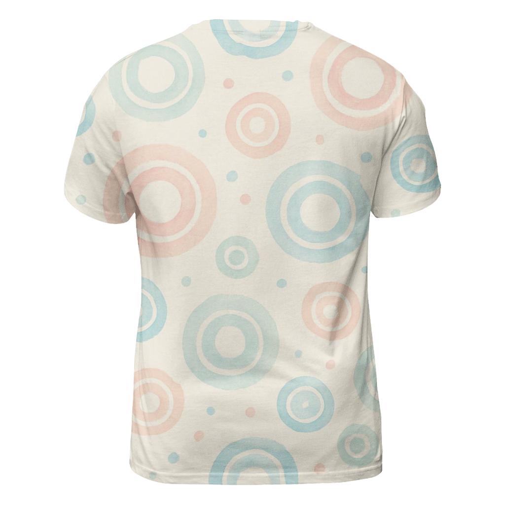 Pastel Half Drop Concentric Ring Dots On Warm Cream statement graphic shirts