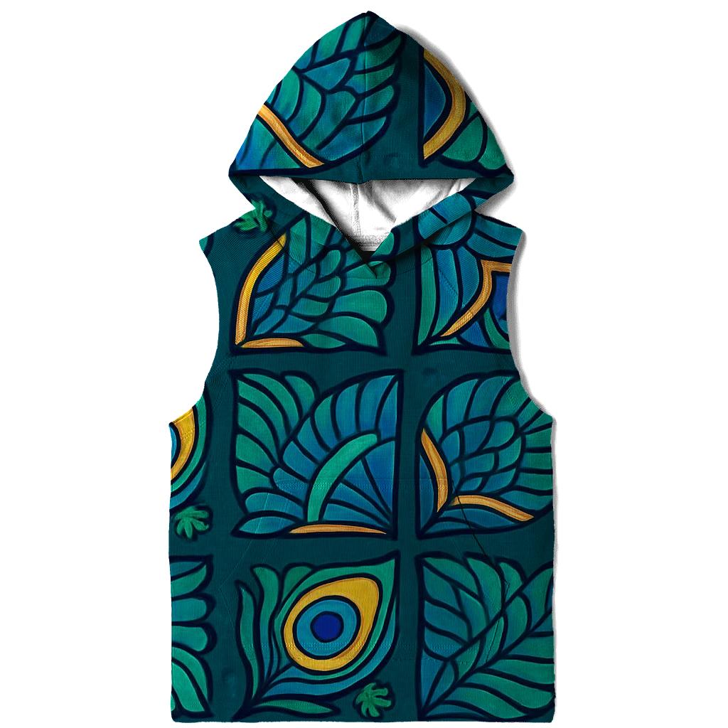 Iridescent Peacock Eye Pinwheel Tiles hoodie designs