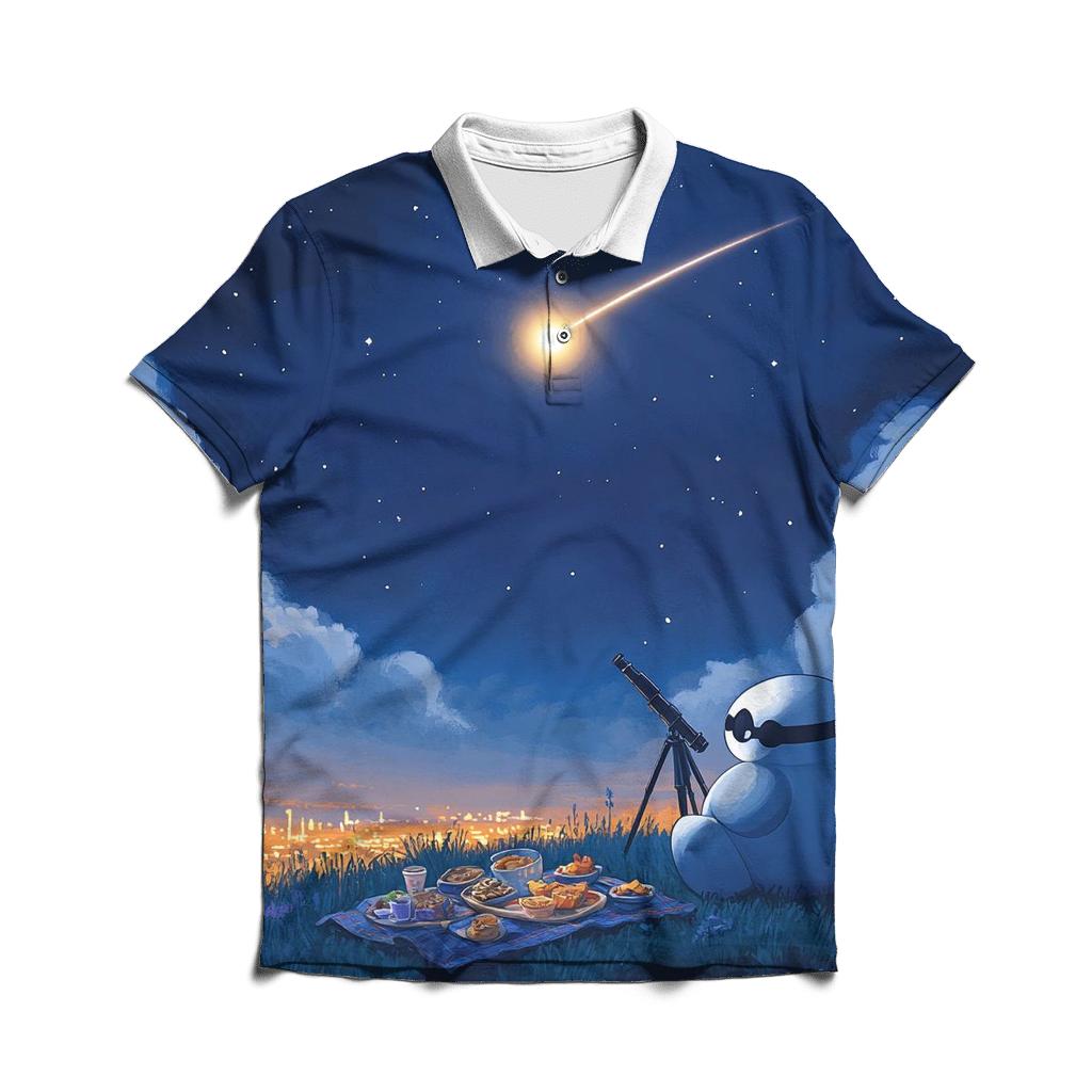 Baymax Comet Chasing Picnic Disney Inspired personalized polo shirts