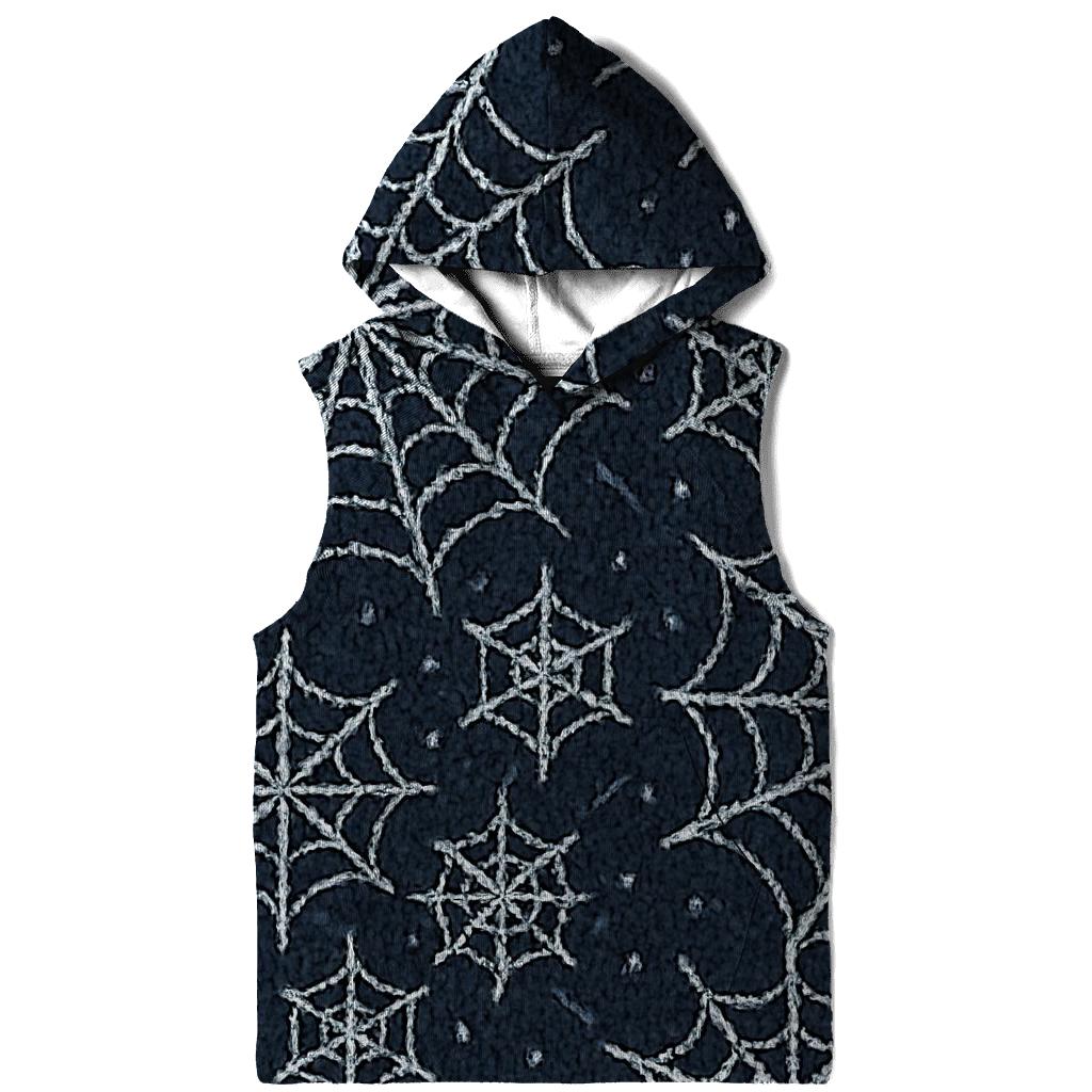 Moonlit Orb Web Knit Grid On Charcoal designer hoodies