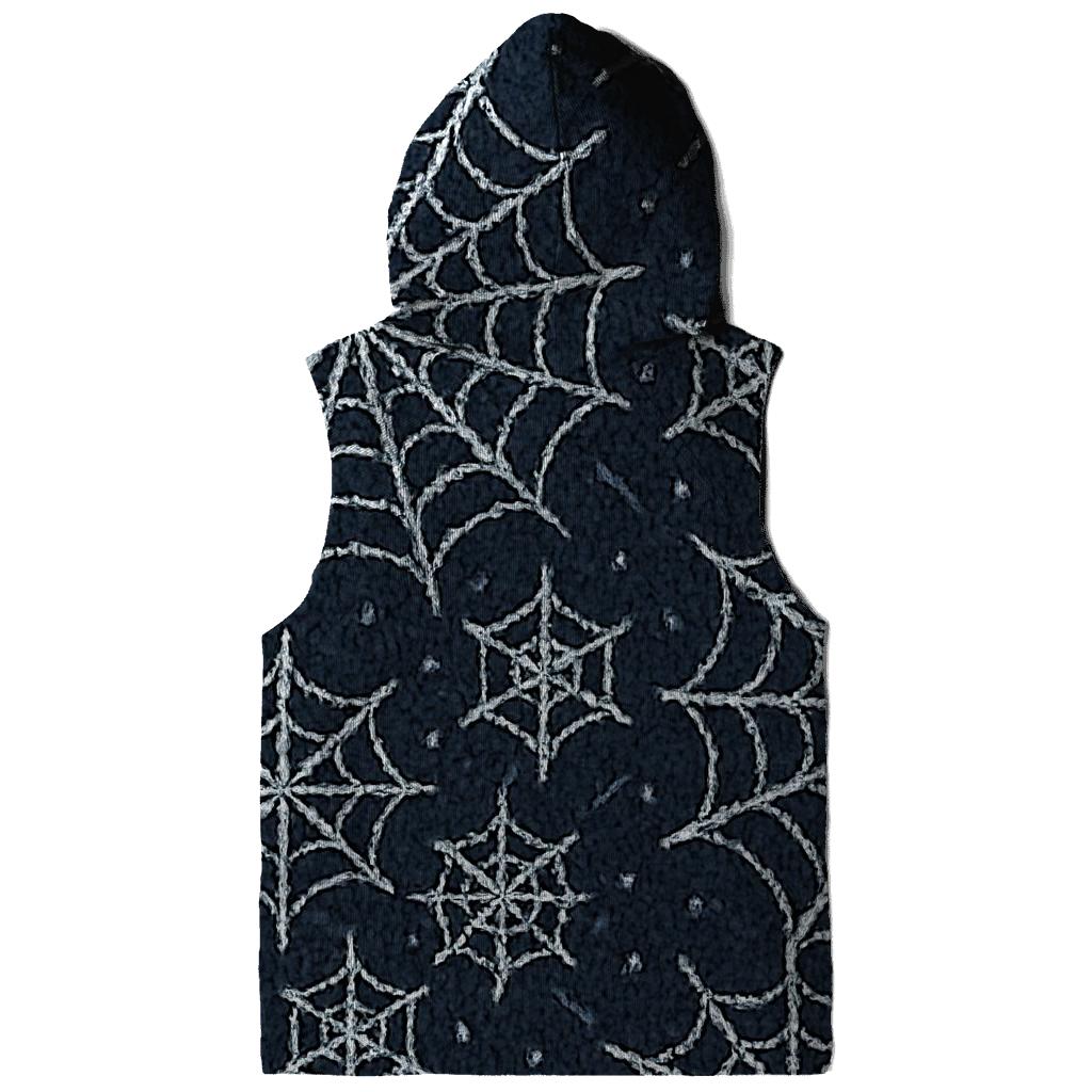 Moonlit Orb Web Knit Grid On Charcoal designer hoodies
