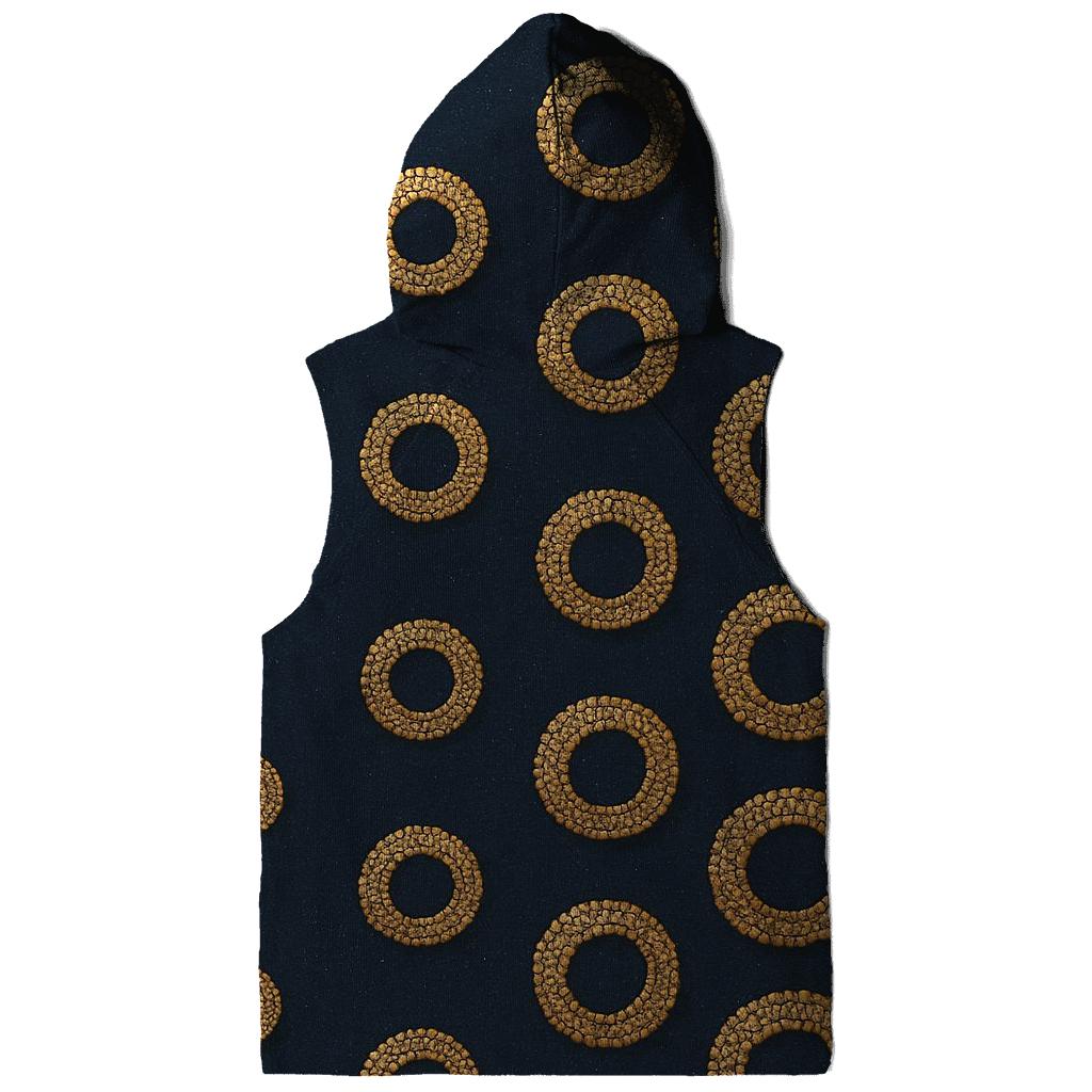 Sequin Halo Polka Cascade On Deep Navy embroidered hoodies
