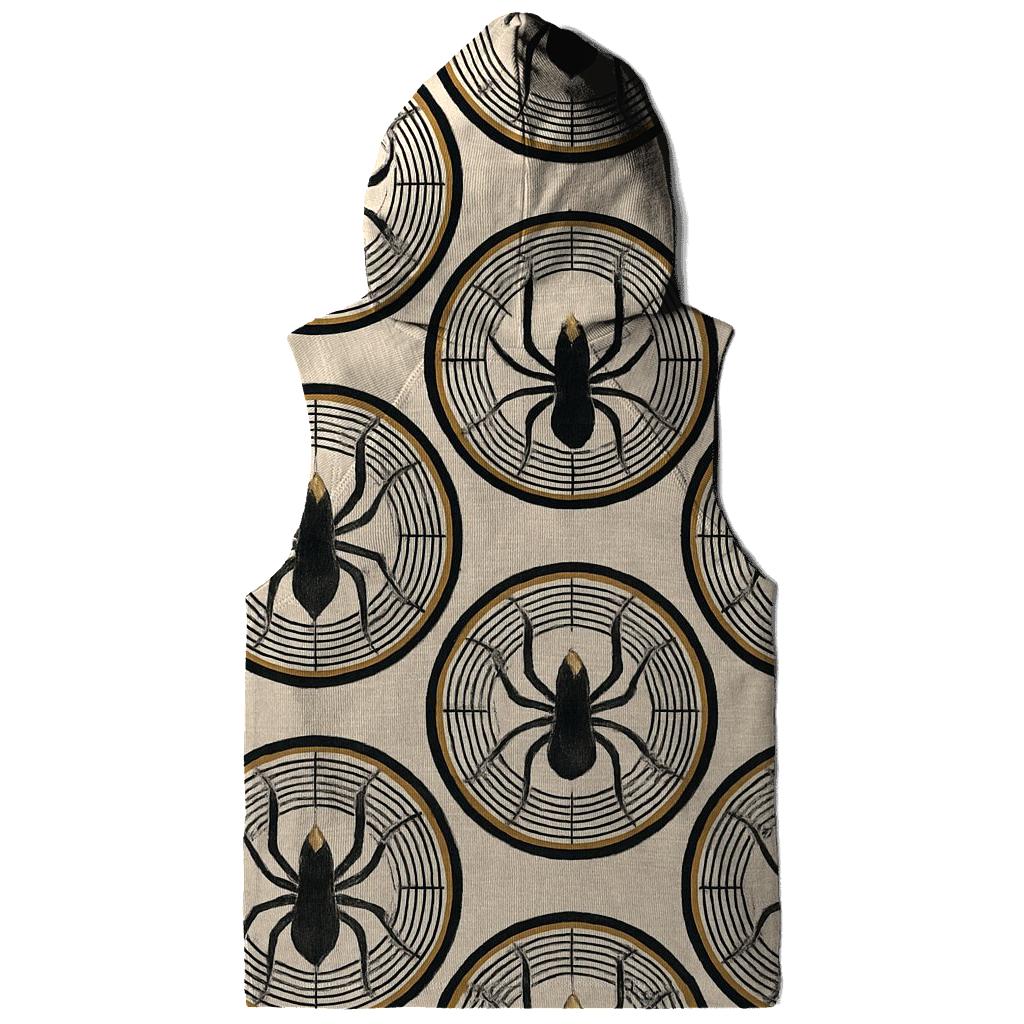 Entomology Chic Spider Silhouette Medallions On Ivory Field pullover hoodies