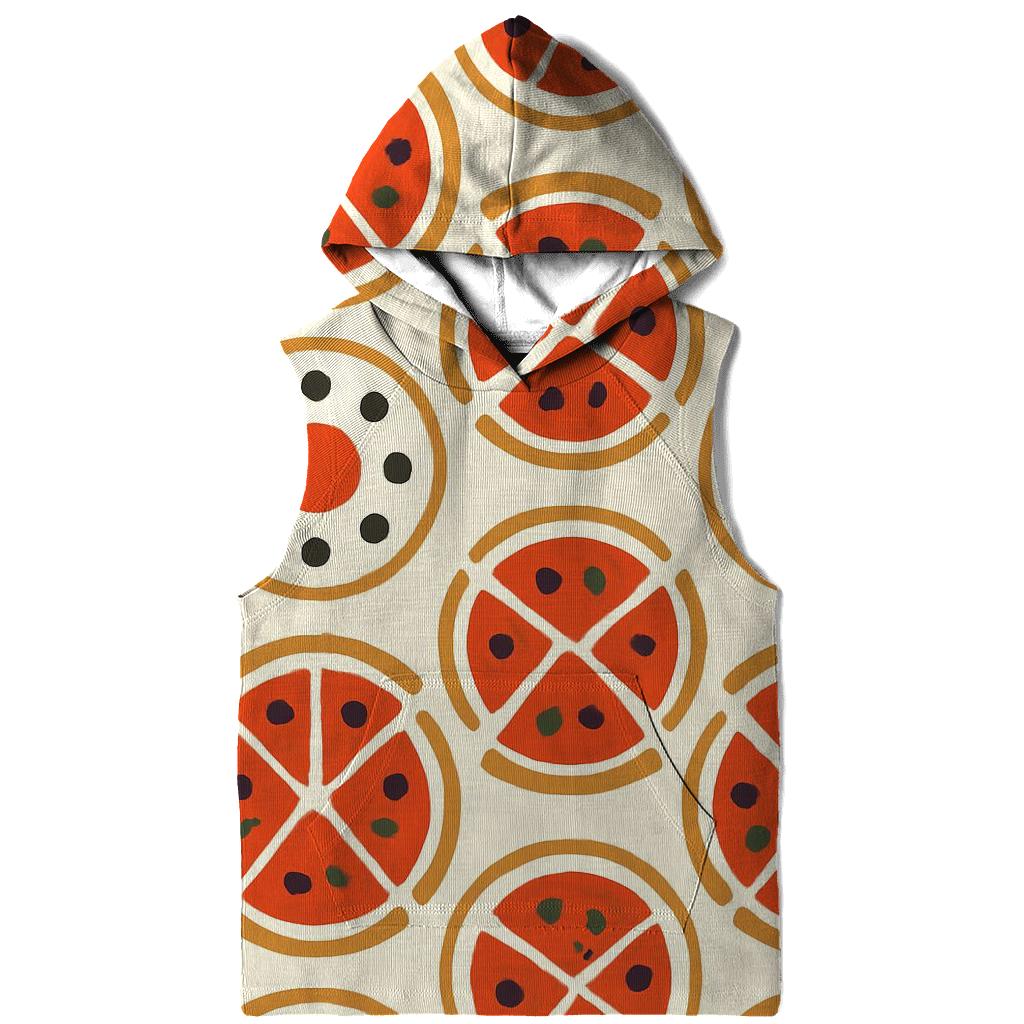Minimal Slice Wheel And Pepperoni Orbit Grid hoodie designs