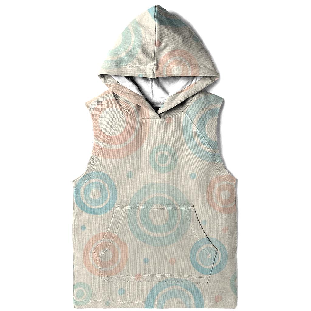 Pastel Half Drop Concentric Ring Dots On Warm Cream premium hoodies