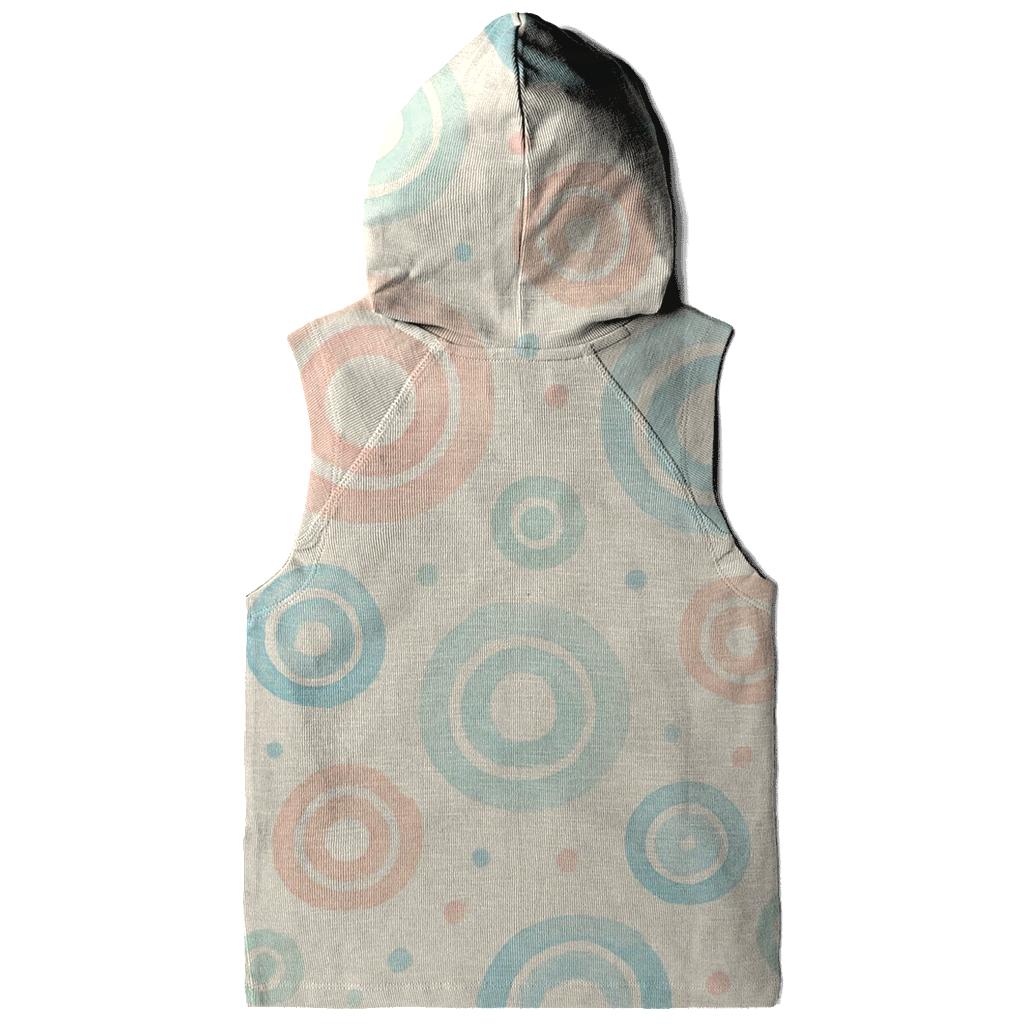 Pastel Half Drop Concentric Ring Dots On Warm Cream premium hoodies