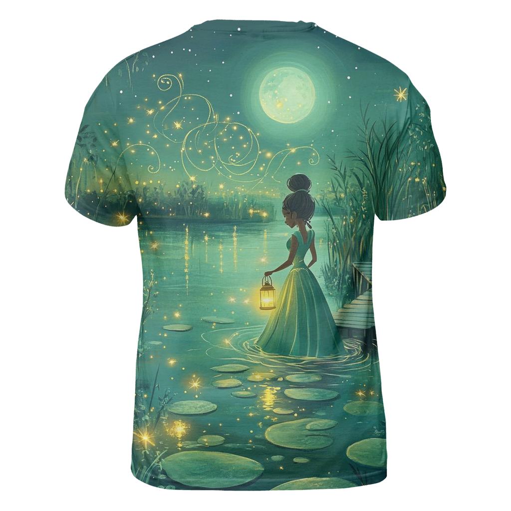 Tiana Firefly Lantern Garden Disney Inspired creative print fashion shirts