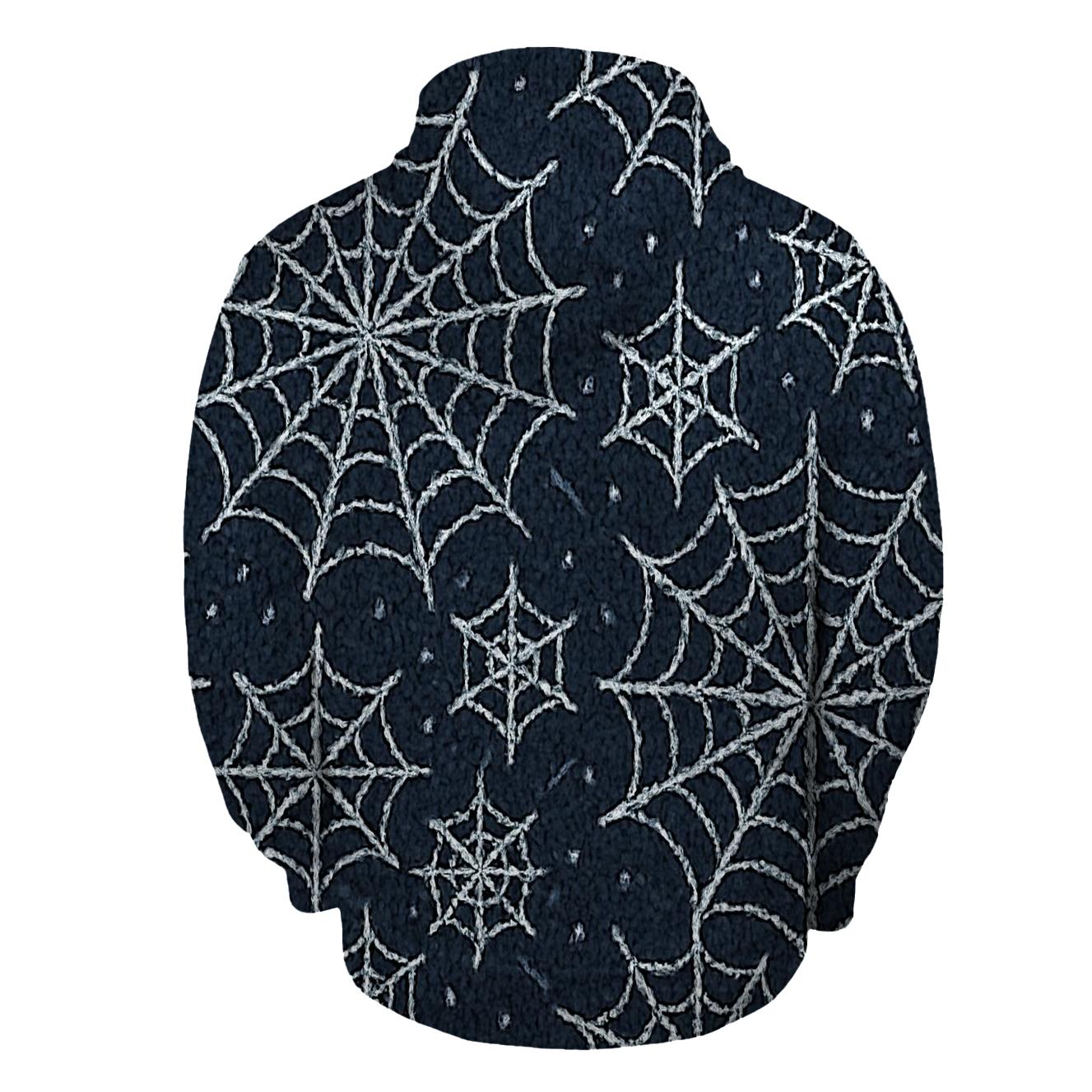 Moonlit Orb Web Knit Grid On Charcoal hoodie designs