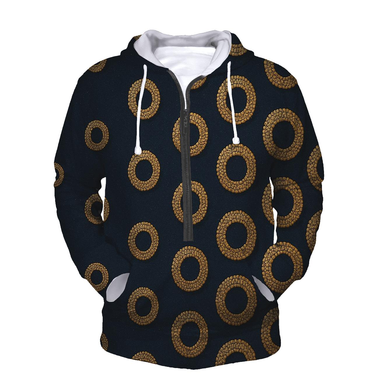 Sequin Halo Polka Cascade On Deep Navy designer hoodies