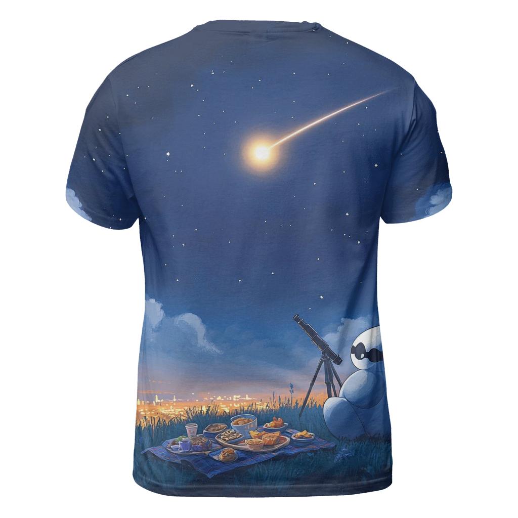 Baymax Comet Chasing Picnic Disney Inspired trendy printed shirt styles