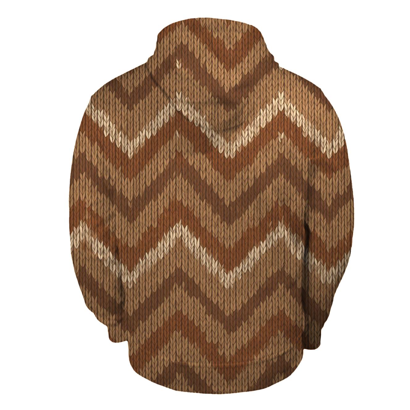 Quill Chevron Knit Illusion printed hoodies