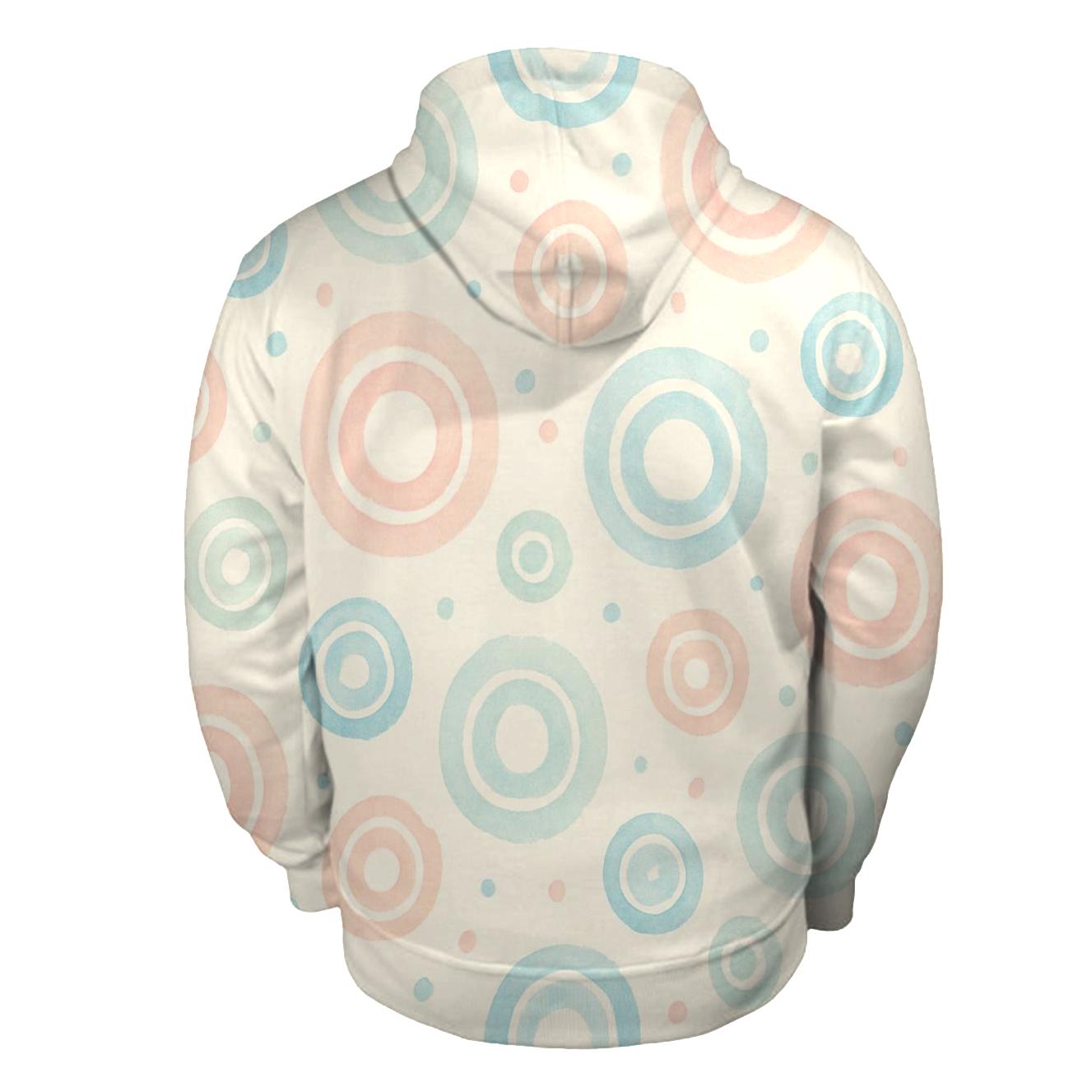 Pastel Half Drop Concentric Ring Dots On Warm Cream hoodie trends