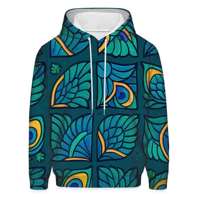 Iridescent Peacock Eye Pinwheel Tiles hoodie designs