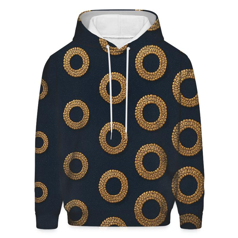 Sequin Halo Polka Cascade On Deep Navy graphic hoodies