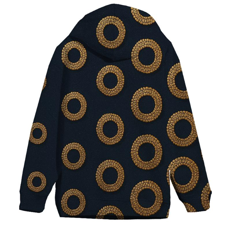 Sequin Halo Polka Cascade On Deep Navy graphic hoodies