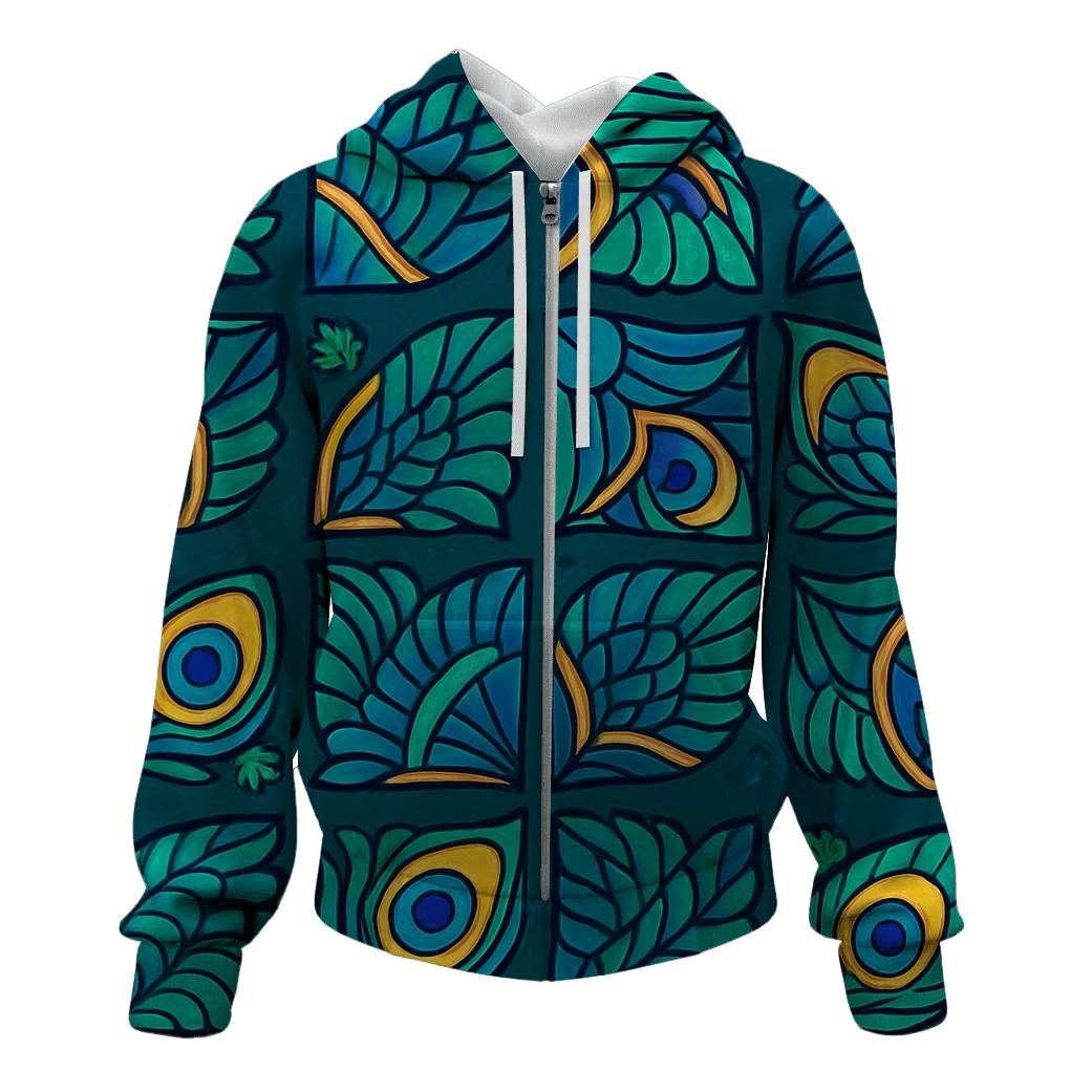 Iridescent Peacock Eye Pinwheel Tiles hoodies fashion