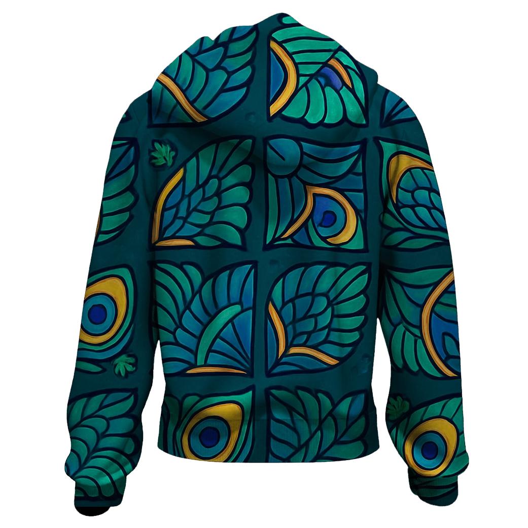 Iridescent Peacock Eye Pinwheel Tiles hoodies fashion