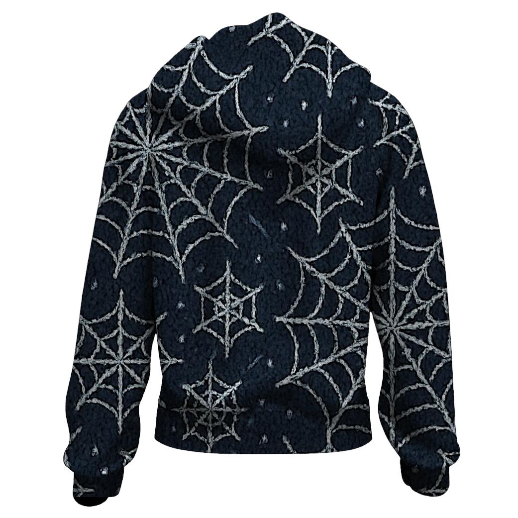 Moonlit Orb Web Knit Grid On Charcoal heavyweight hoodies