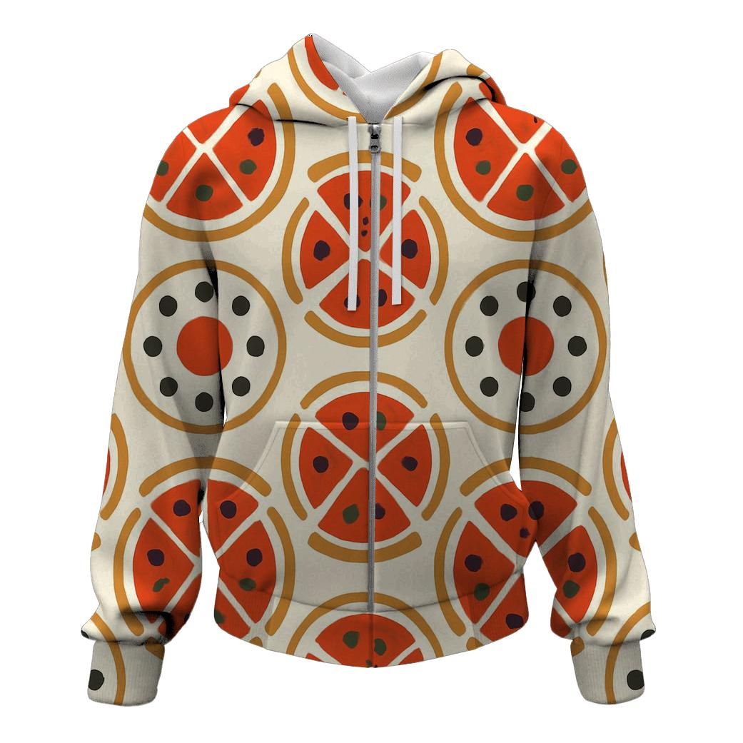 Minimal Slice Wheel And Pepperoni Orbit Grid lightweight hoodies