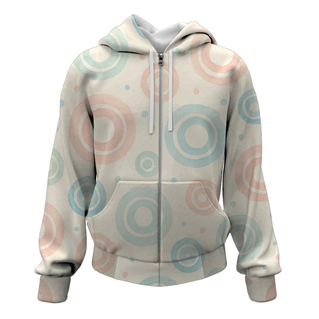 Pastel Half Drop Concentric Ring Dots On Warm Cream hoodie designs