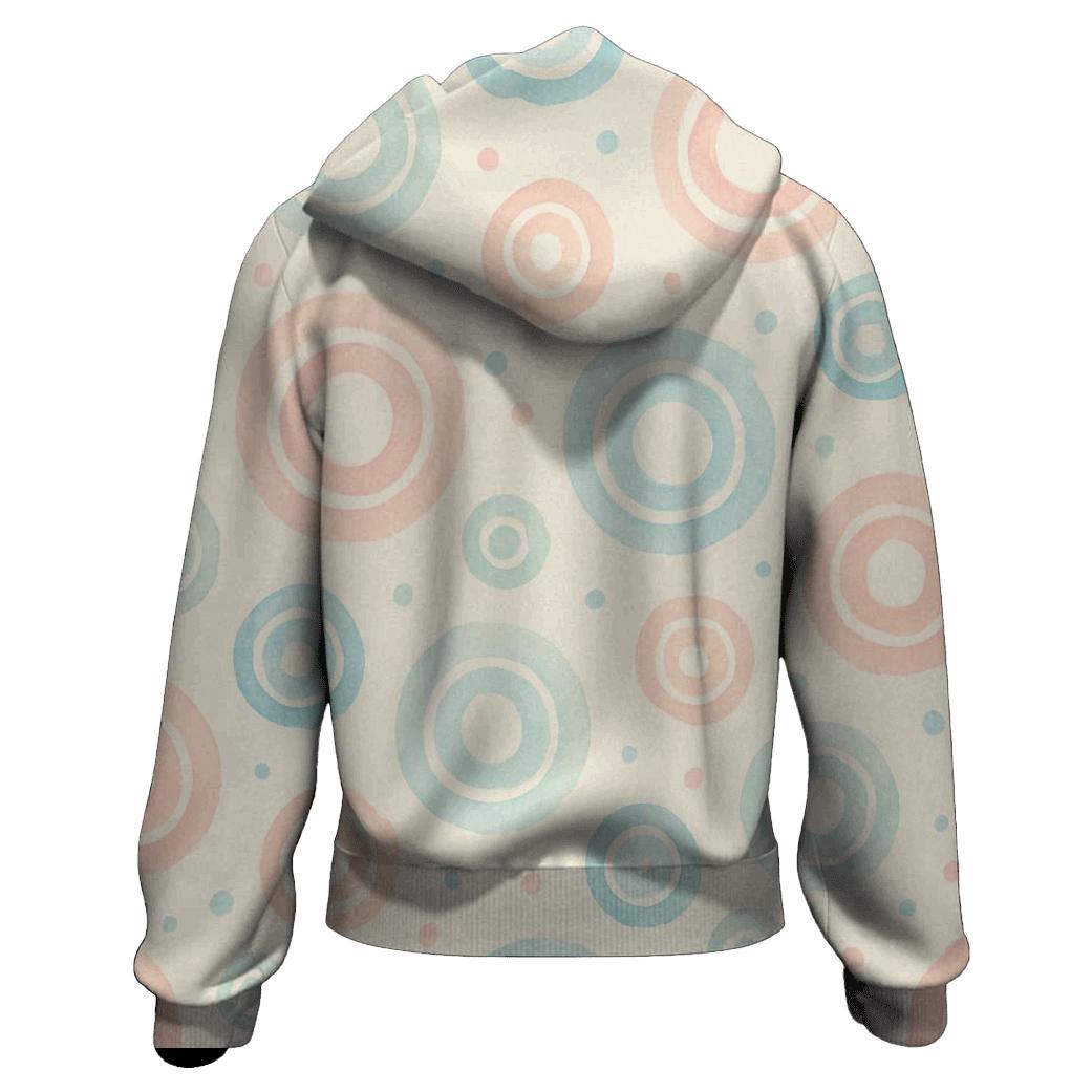 Pastel Half Drop Concentric Ring Dots On Warm Cream hoodie designs
