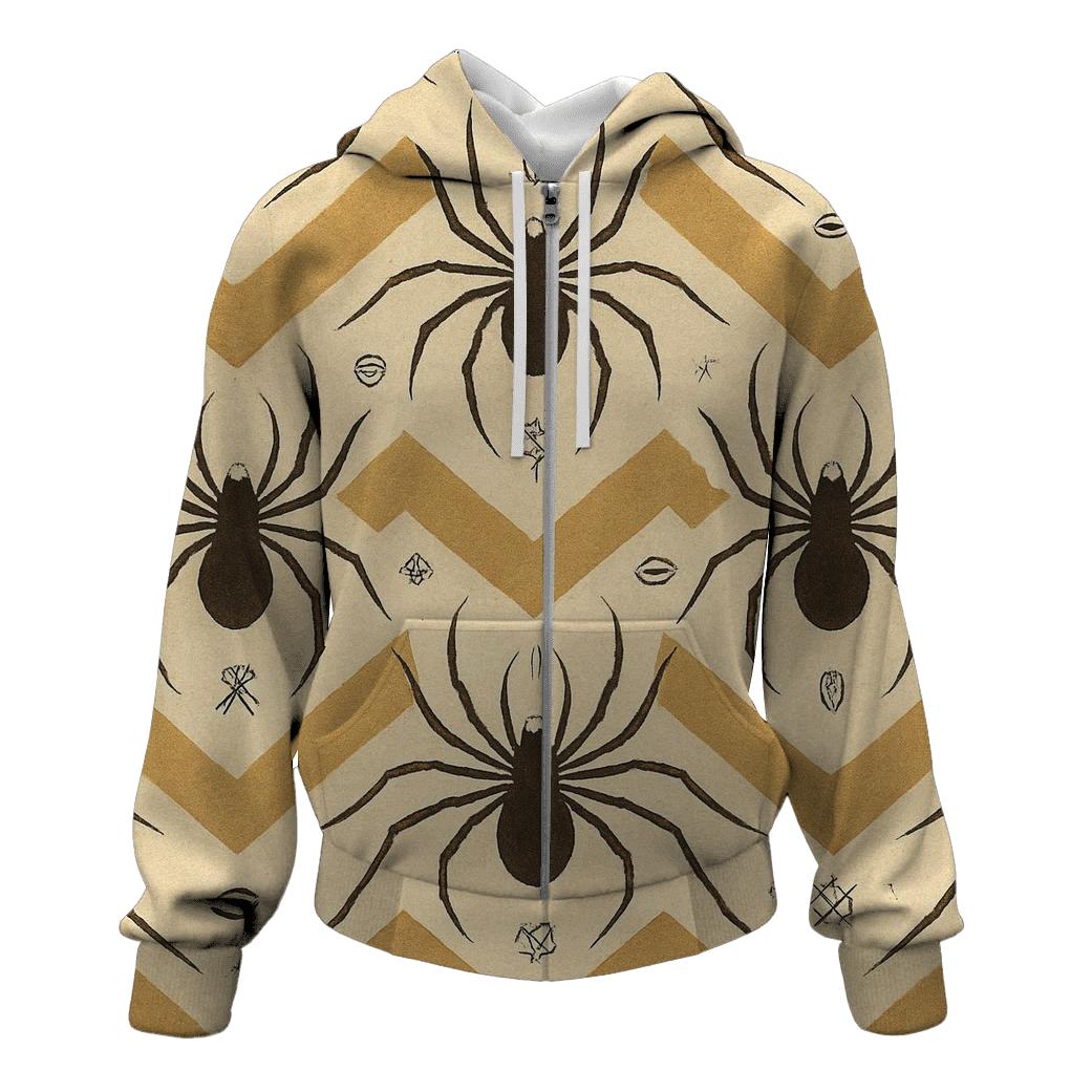 Entomology Chic Spider Silhouette Chevron On Ivory hoodies fashion