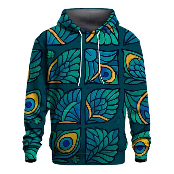 Iridescent Peacock Eye Pinwheel Tiles hoodie designs