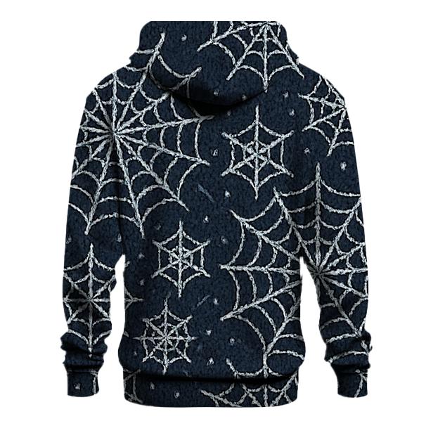 Moonlit Orb Web Knit Grid On Charcoal hoodie styles