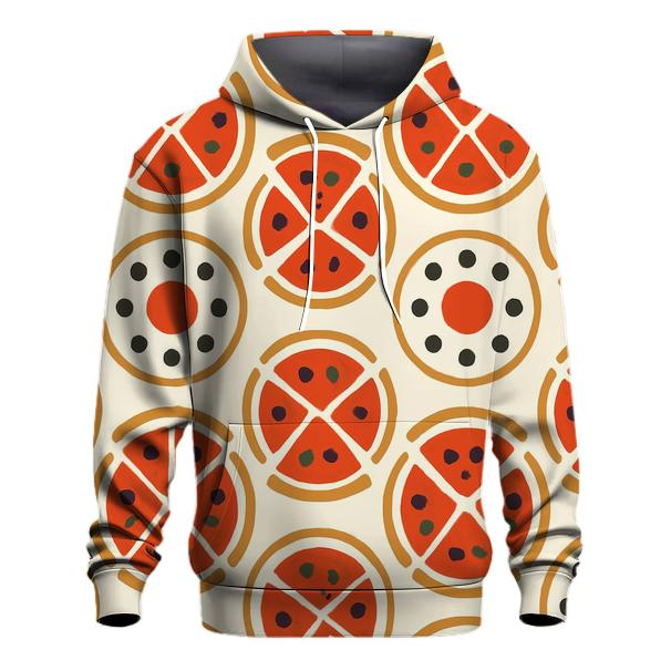Minimal Slice Wheel And Pepperoni Orbit Grid hoodie trends