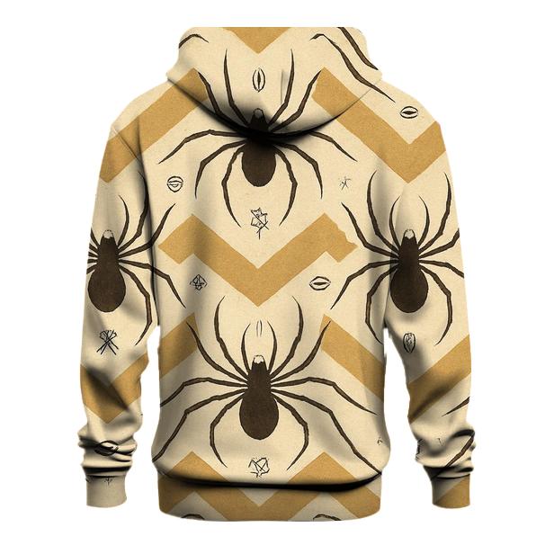 Entomology Chic Spider Silhouette Chevron On Ivory hoodie designs