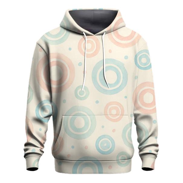 Pastel Half Drop Concentric Ring Dots On Warm Cream pullover hoodies