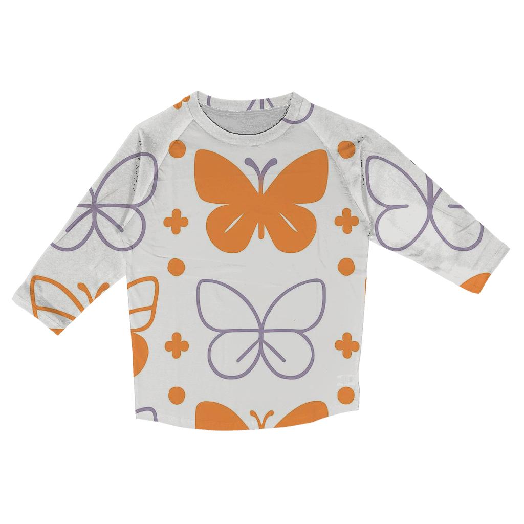 Minimal Wing Silhouette Lattice On White casual three quarter sleeve shirts