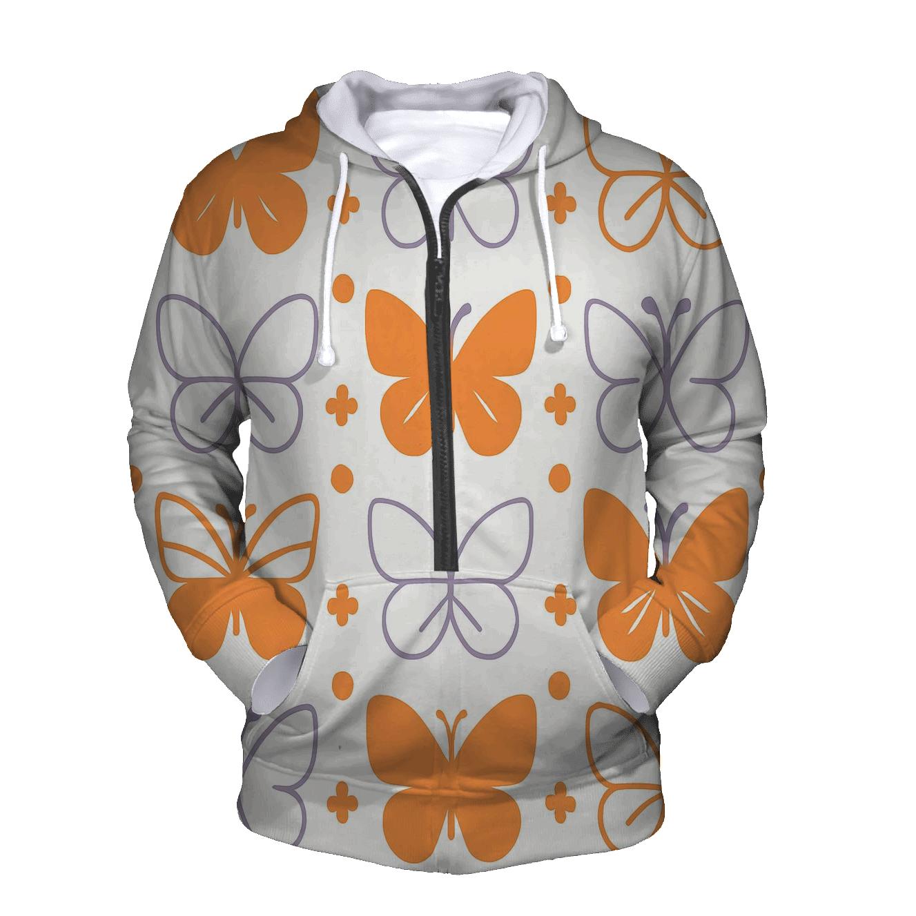 Minimal Wing Silhouette Lattice On White designer hoodies