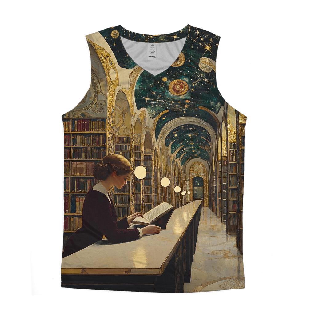 Gustav Klimt Inspired Celestial Library Evening casual summer tank tops