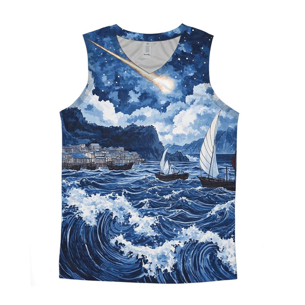 Hokusai Inspired Comet Harbor Storm custom tank tops