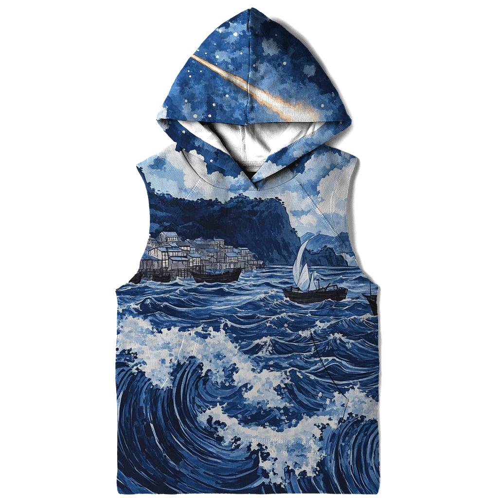 Hokusai Inspired Comet Harbor Storm hoodies fashion