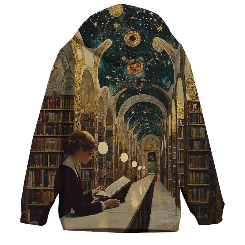 Gustav Klimt Inspired Celestial Library Evening hoodie styles