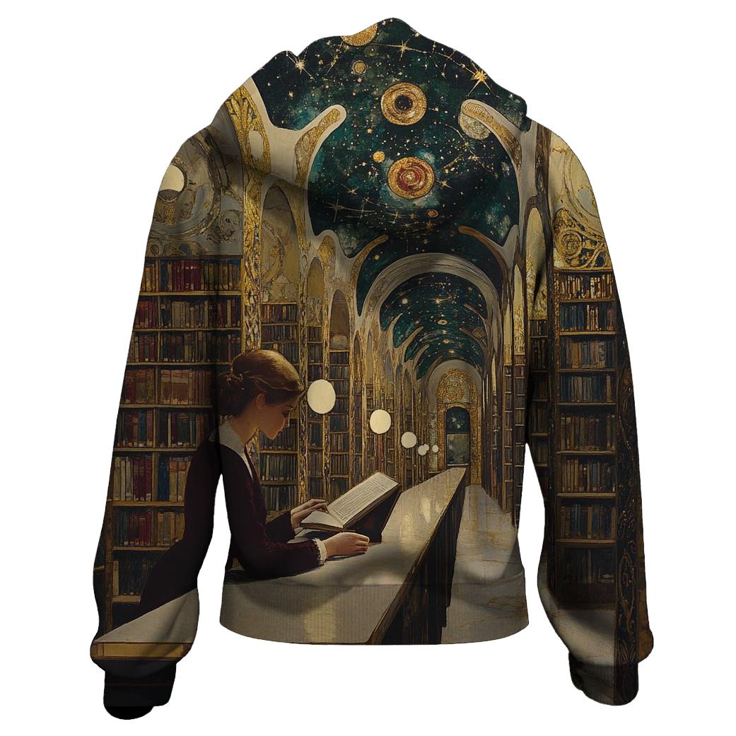Gustav Klimt Inspired Celestial Library Evening designer hoodies