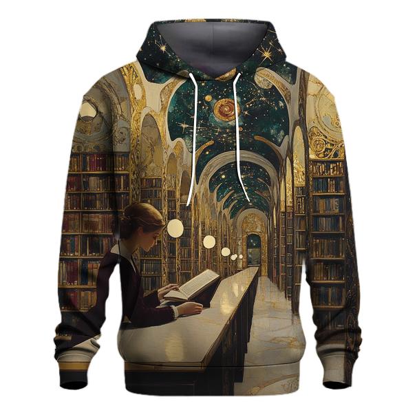 Gustav Klimt Inspired Celestial Library Evening zip-up hoodies