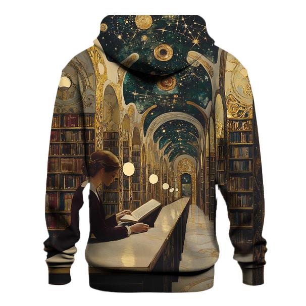 Gustav Klimt Inspired Celestial Library Evening zip-up hoodies