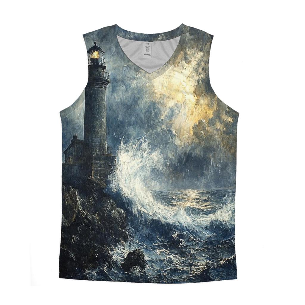 J M W Turner Inspired Storm Over Lighthouse Coast custom tank tops